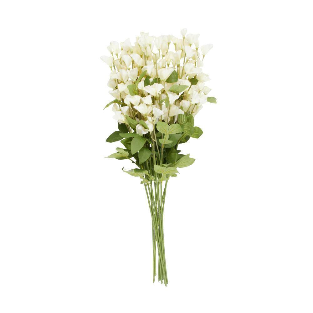 35 In. Tall White Sweet Pea Artificial Flower Stem (Set of 12)