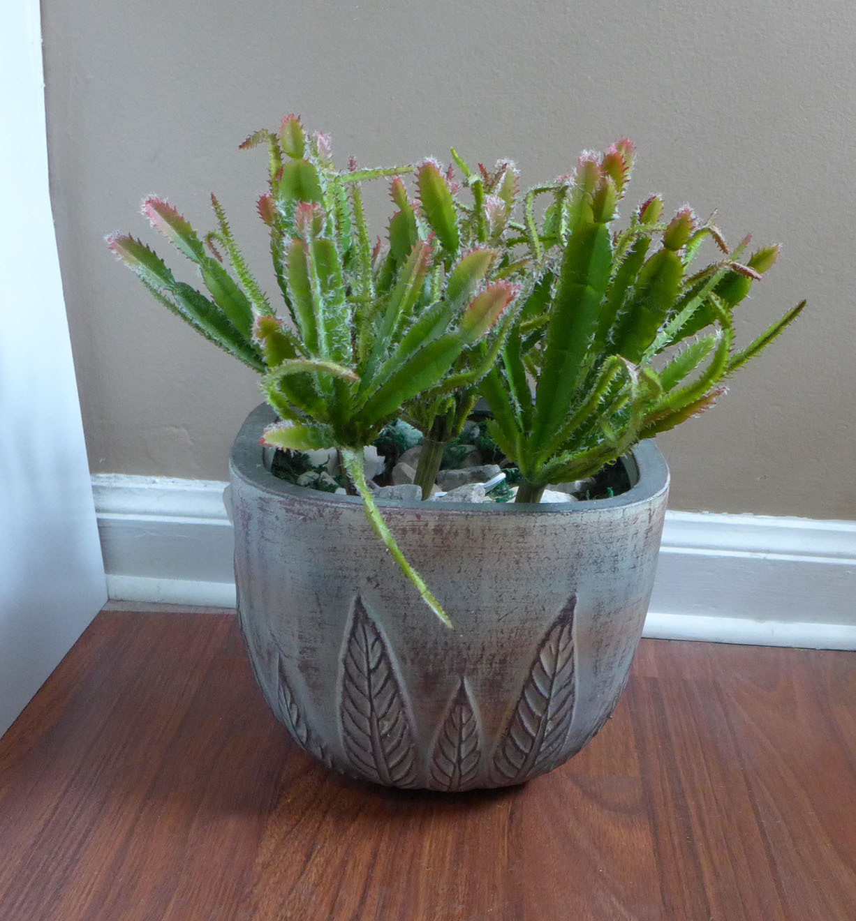 Artificial Flocking Plants Set of 5 Cactus Succulent Grass