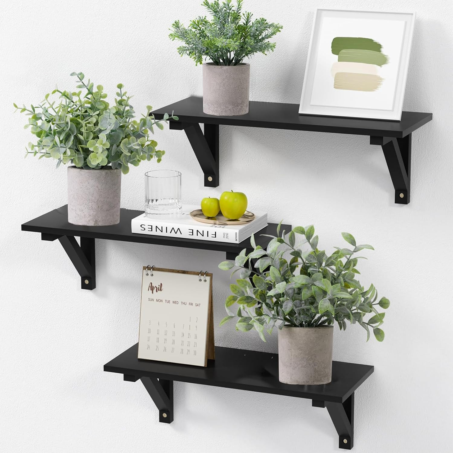 3 Pack Fake Plants Small Potted Artificial Realistic Eucalyptus | Sage Green Art