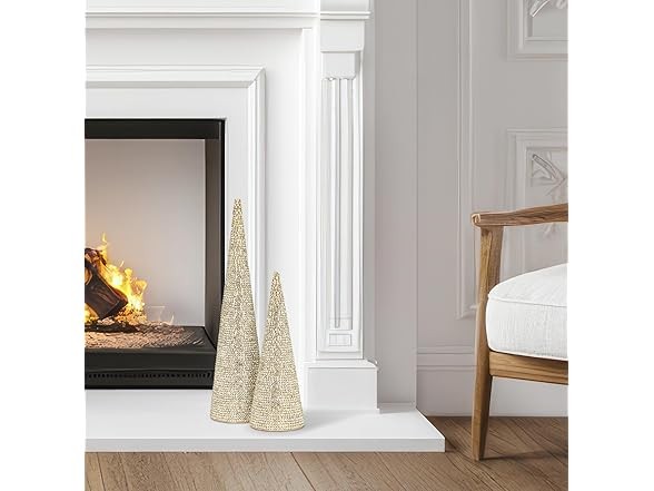 Abbott Collection Home Abbott Collection Jeweled Cone Christmas Tree Gold 1ft