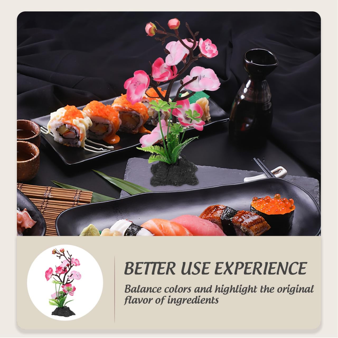 Artificial Cherry Blossom Trees with Base Artificial Fish Tank Plants with Ro…