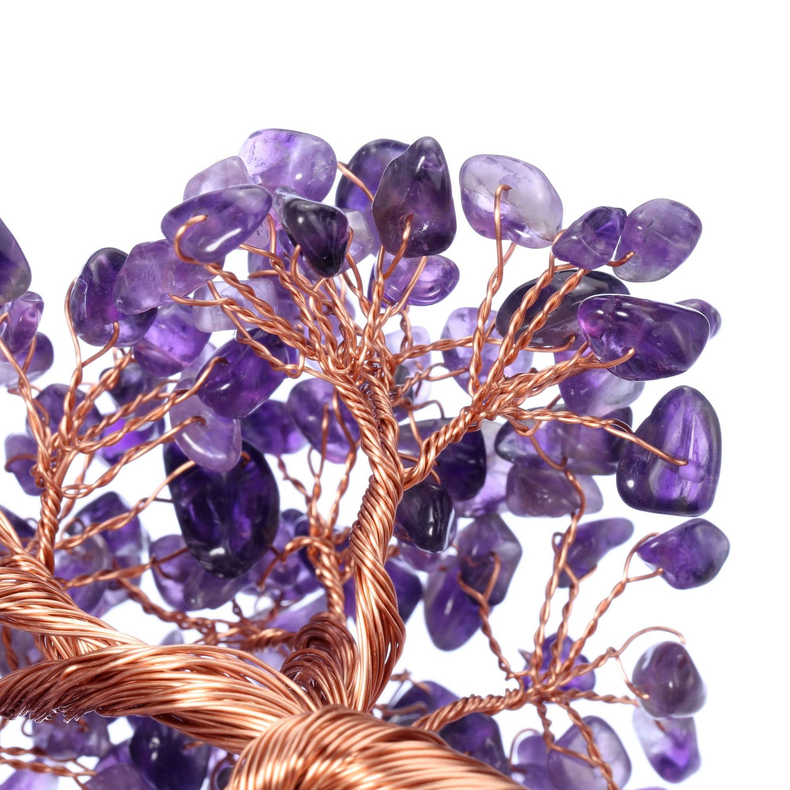 Jovivi Natural Amethyst Healing Crystal Money Tree on Amethyst Cluster Geode Dru
