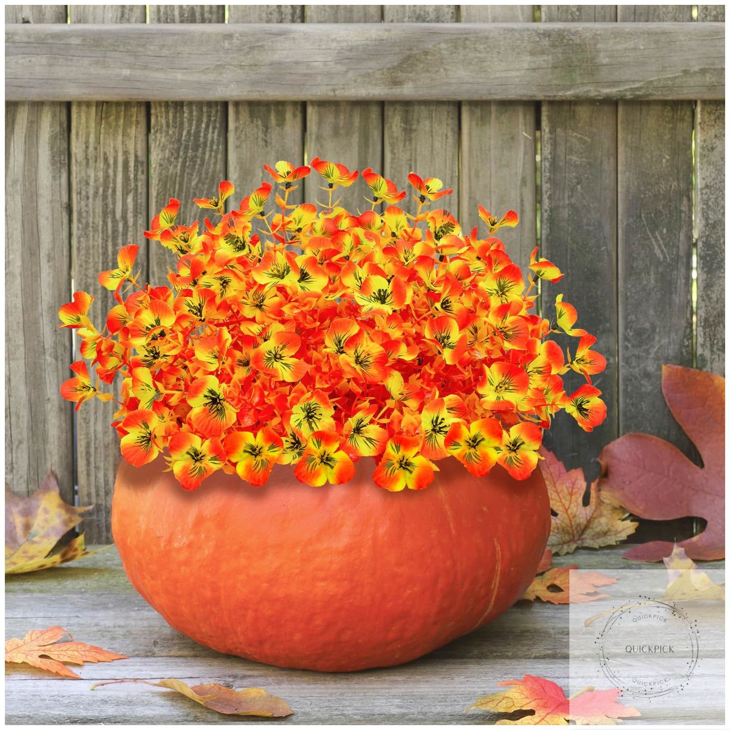Artificial Flowers Fake Pansy and Eucalyptus Plants 10 Bundles Faux Silk Outdoor