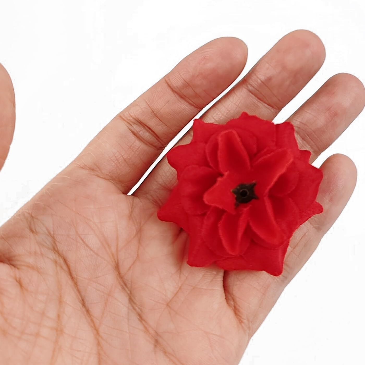 55 PCS Red 1.2 Inch Small Silk Fake Roses Flower Heads Valentine Crafts