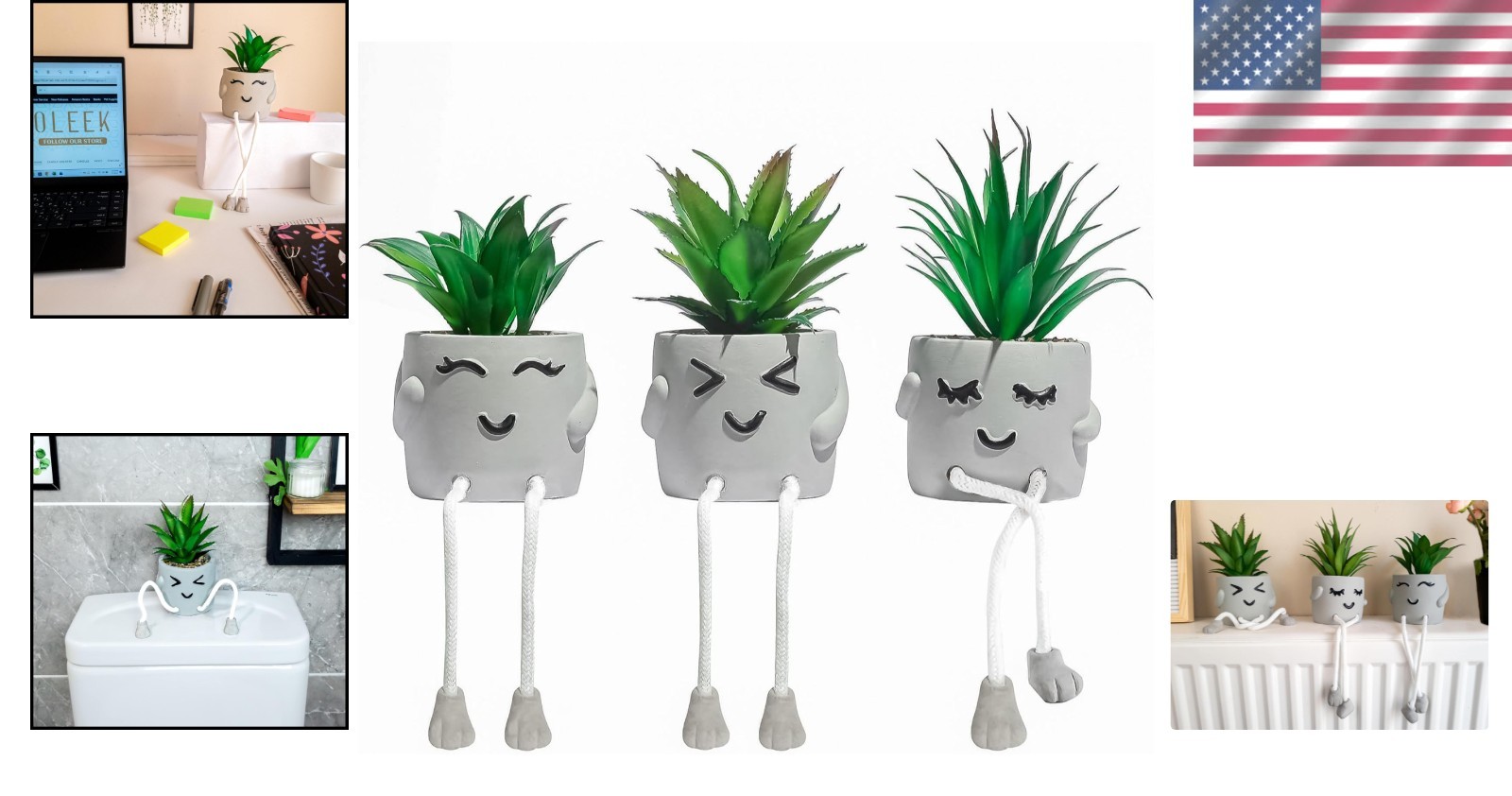 Fun Succulent Shelf Decor – Low-Maintenance Fake Plants for Office Aesthetics