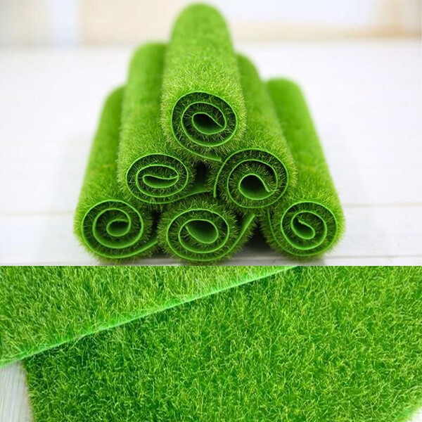 2/4Pcs 15cm Artificial Grassland Simulation Moss Lawn Turf Fake Green Grass Mat