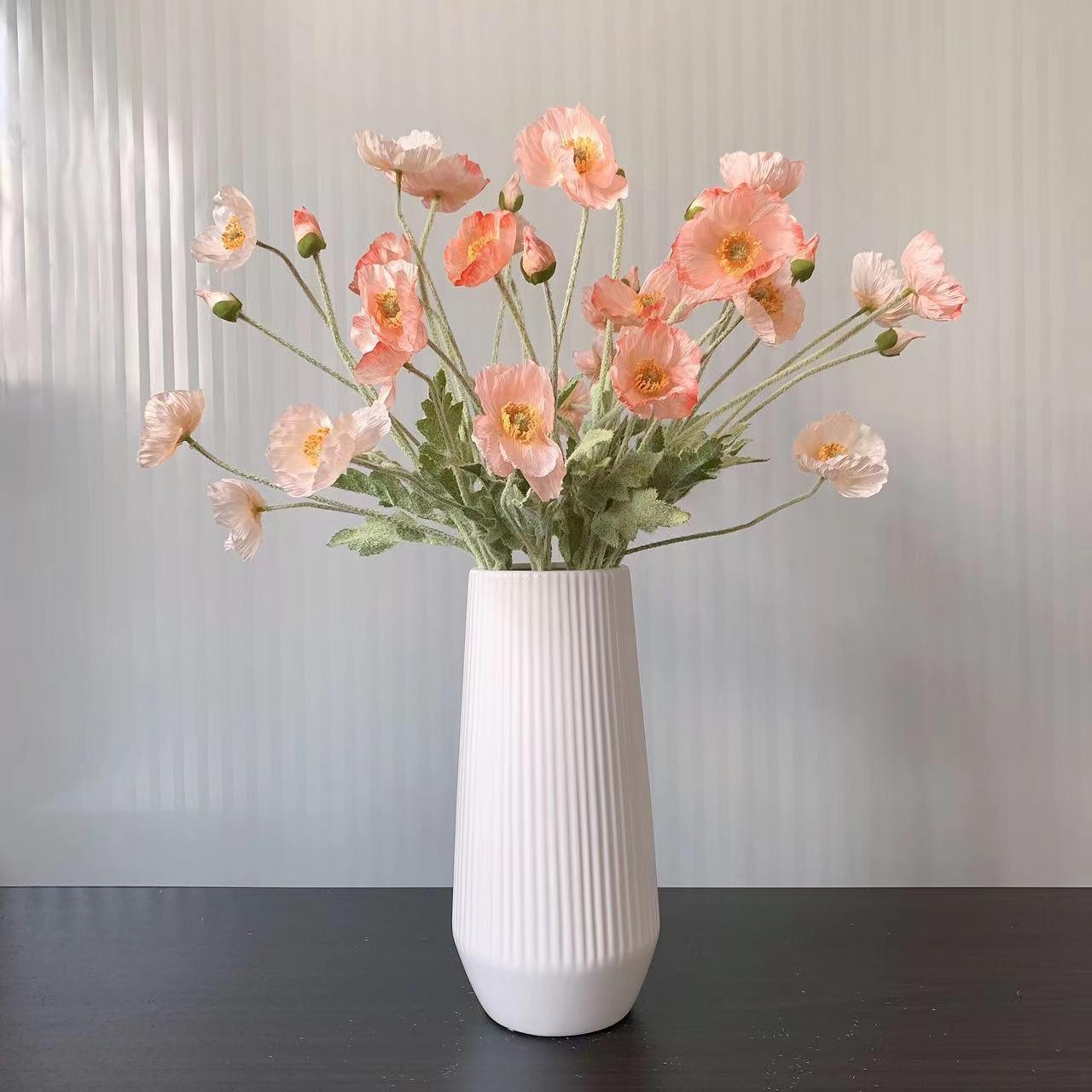 Artificial Silk Poppy Flowers Long Stem Wedding Party Home Decor Bouquet