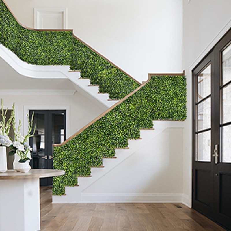 [Indoor Outdoor Decor] 10pcs Artificial Boxwood Hedge Wall Panels: 10 X 10In