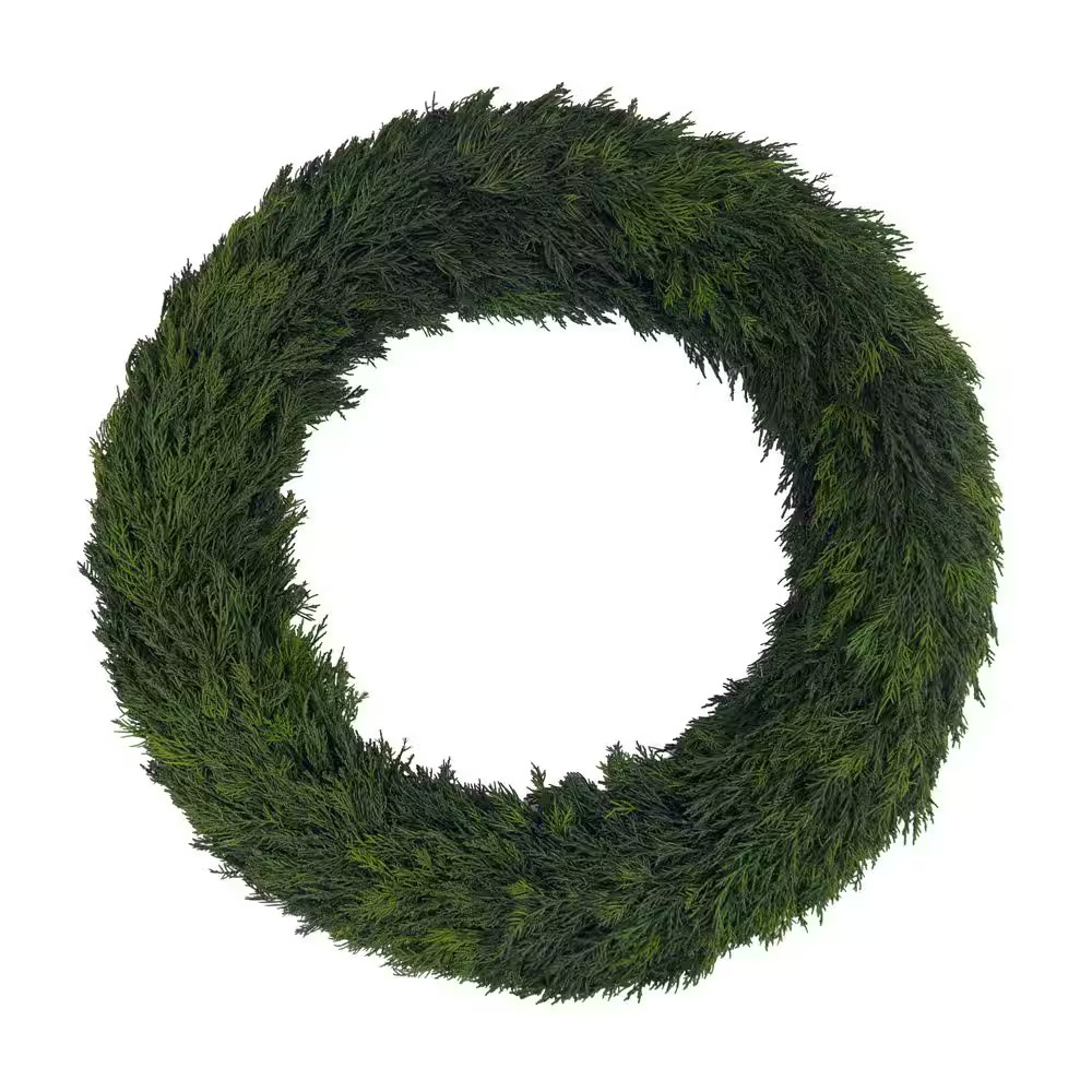 24 In. Real Preserved Cypress Leaf Wreath