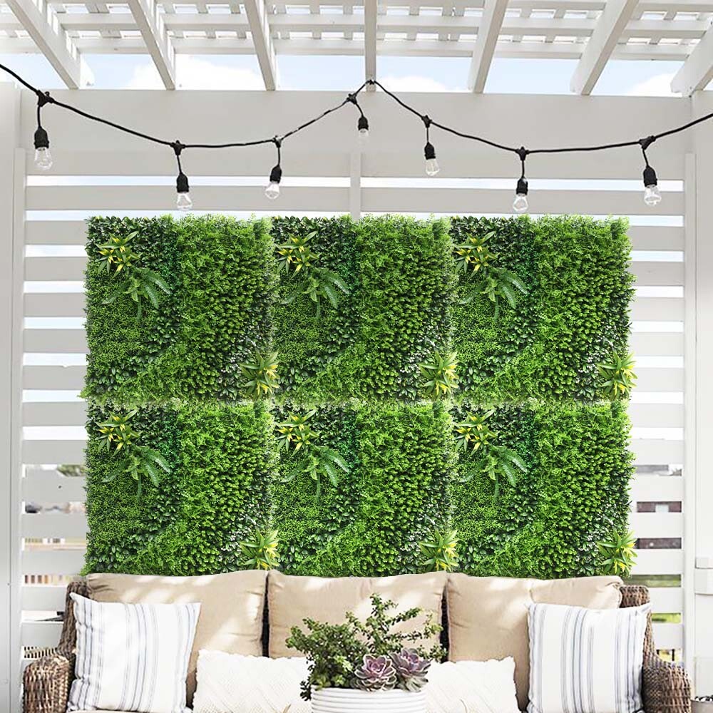 40″ Artificial Faux 3D Mix Leaves Wall Panel Fence Screen Home Outdoor Decor #03