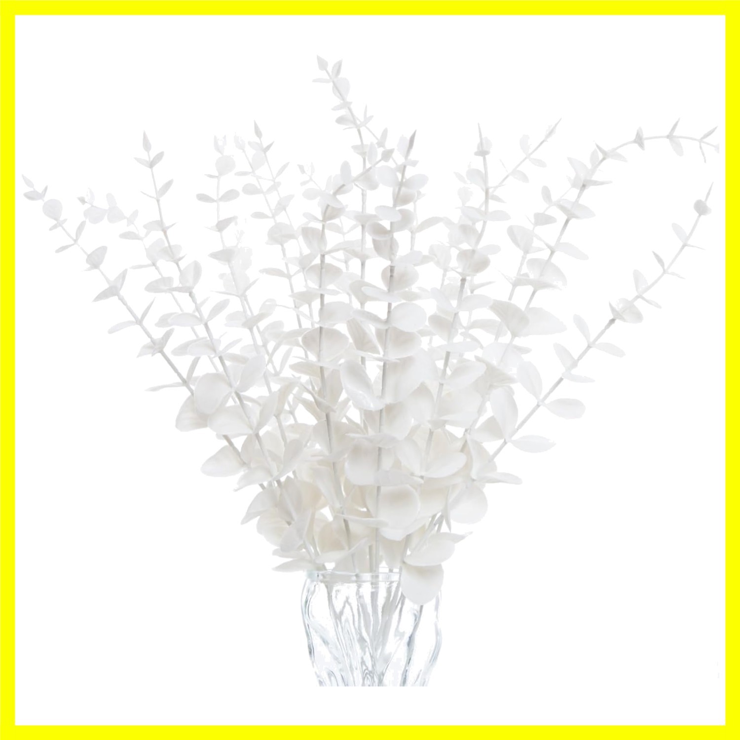 18pcs White Eucalyptus Stems Greenery Stems Fake Leaves Artificial Flowers Bo…