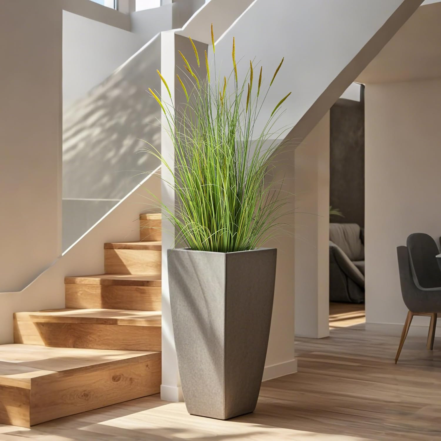 3Ft 2-Pack Artificial Cattail Reed Grass, 35In Artificial Indoor Outdoor Fake On