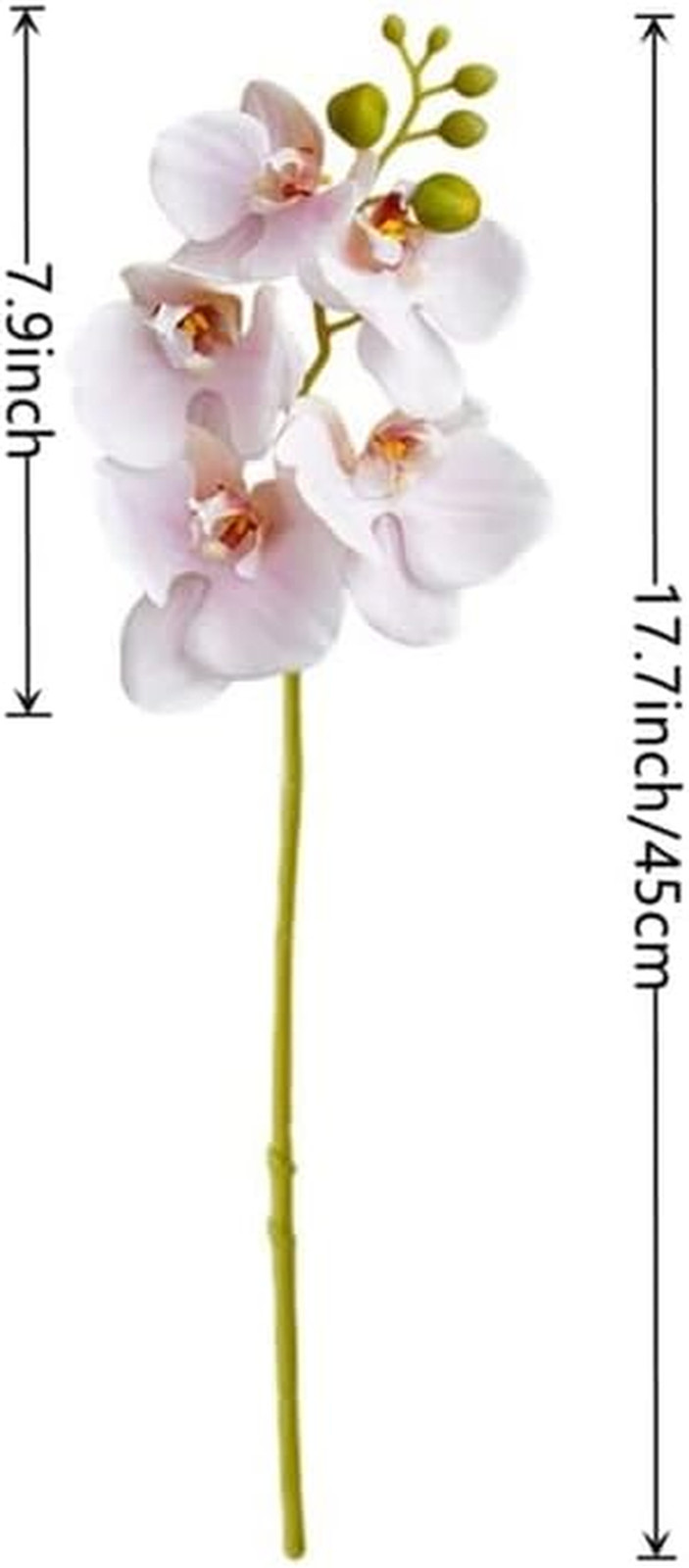 4-Pcs Artificial Flowers Real Touch Latex Phalaenopsis 17.7inch Artificial Orchi