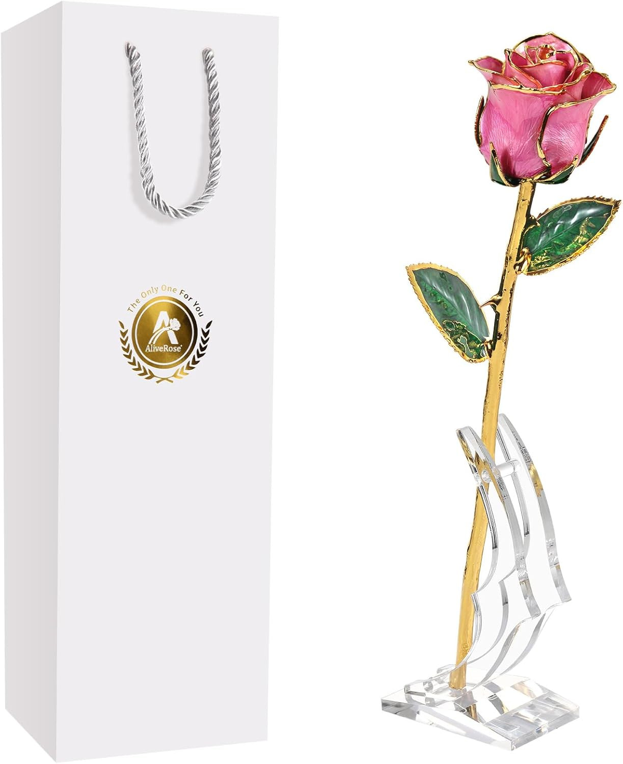 24K Gold Dipped Rose Made from Real Rose – Unique Design for Anniversary, Valent