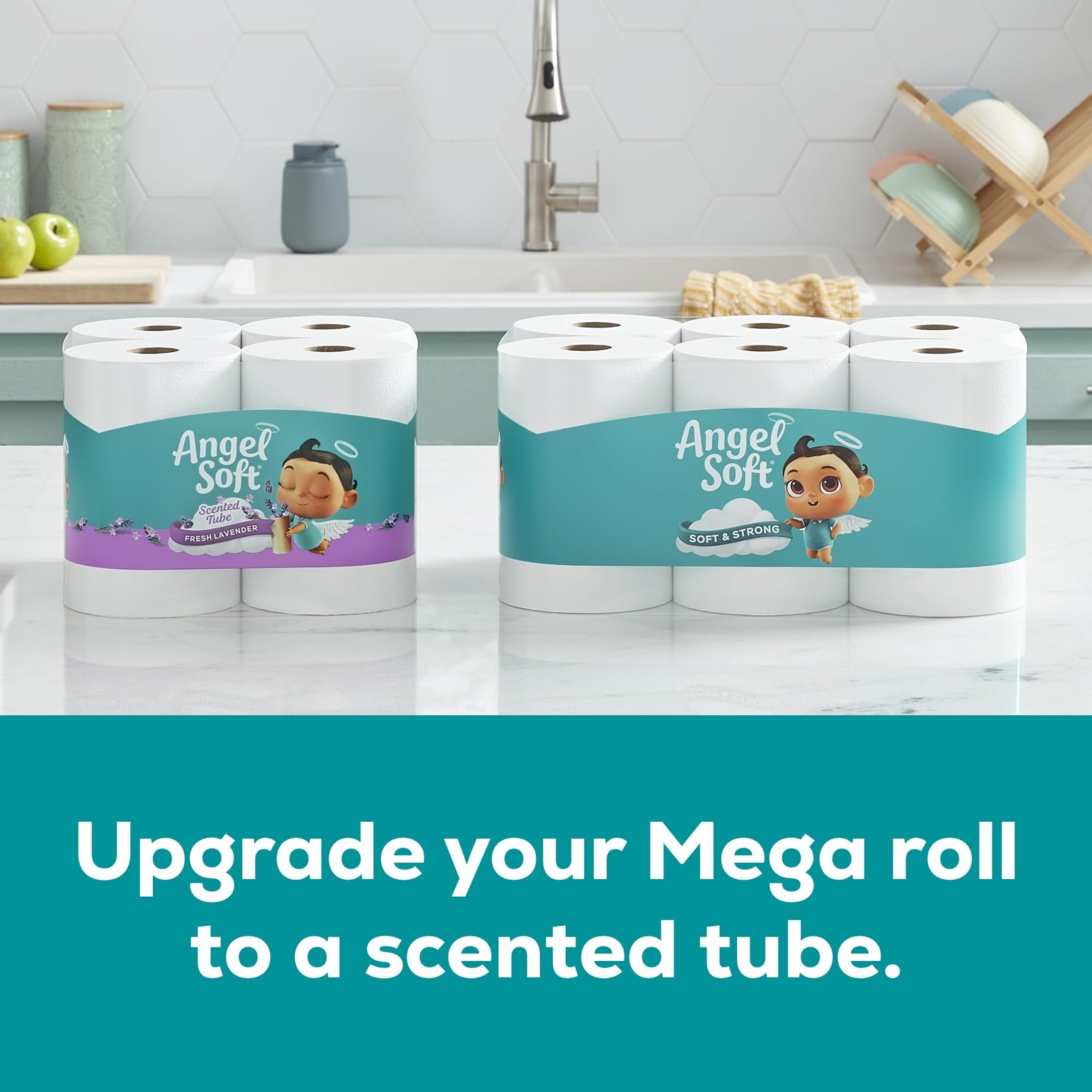 Toilet Paper, 4 Mega Rolls = 16 320 Sheet (Pack of 4), White