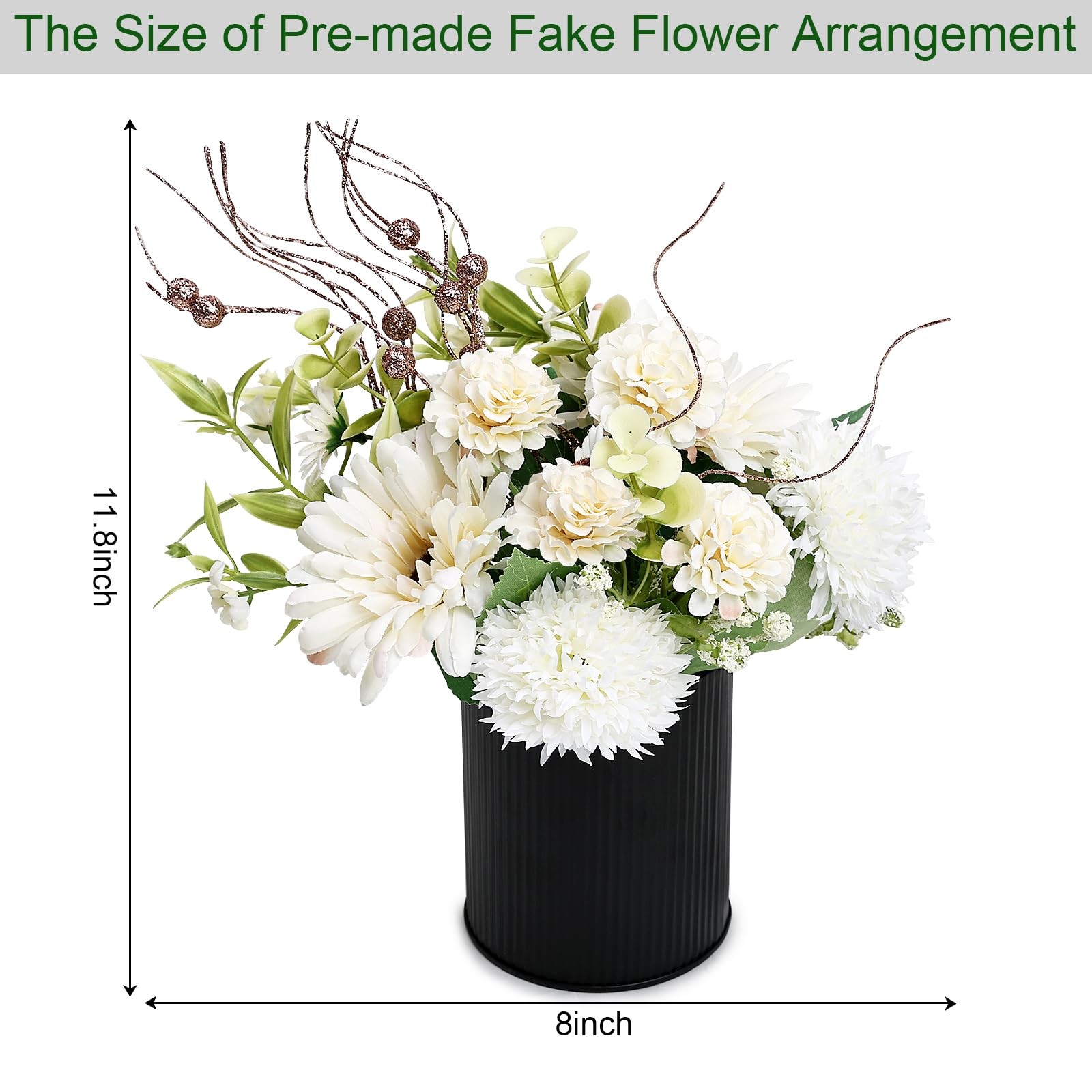 Party Table Centerpieces – Set of 6 Pre-Made Daisy Floral Arrangements with B…
