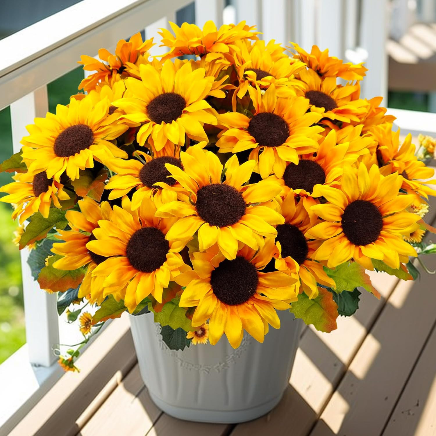 6 Bundles 30 Heads Sunflowers Artificial Flowers Fake Mums Faux Fall Flowers for
