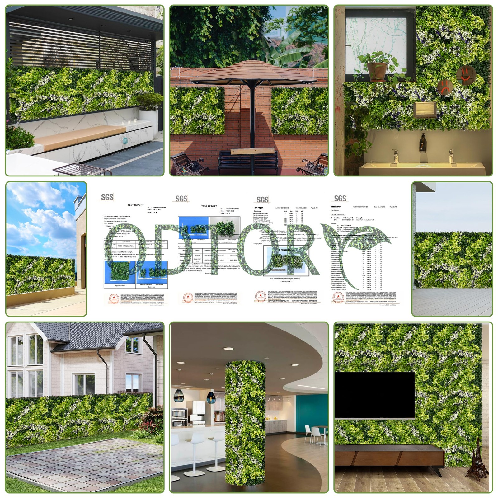 Artificial 3D Fake Plant Roll: 40″x120″ (33.5 sqft) Grass Wall
