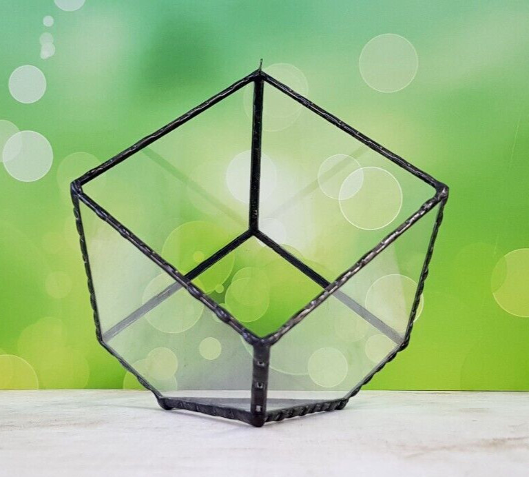 Stained Glass Terrarium Geometric Transparent 3 mm Hand Made Planter For Indoor