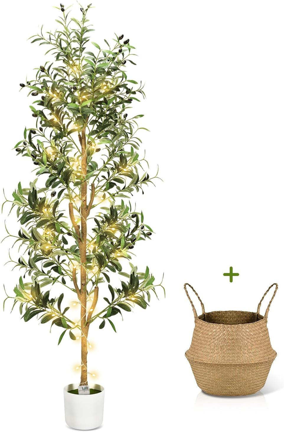 Olive Trees Artificial Indoor 6Ft Tall Faux Plants Large Fake Olivos Tree | Dyna