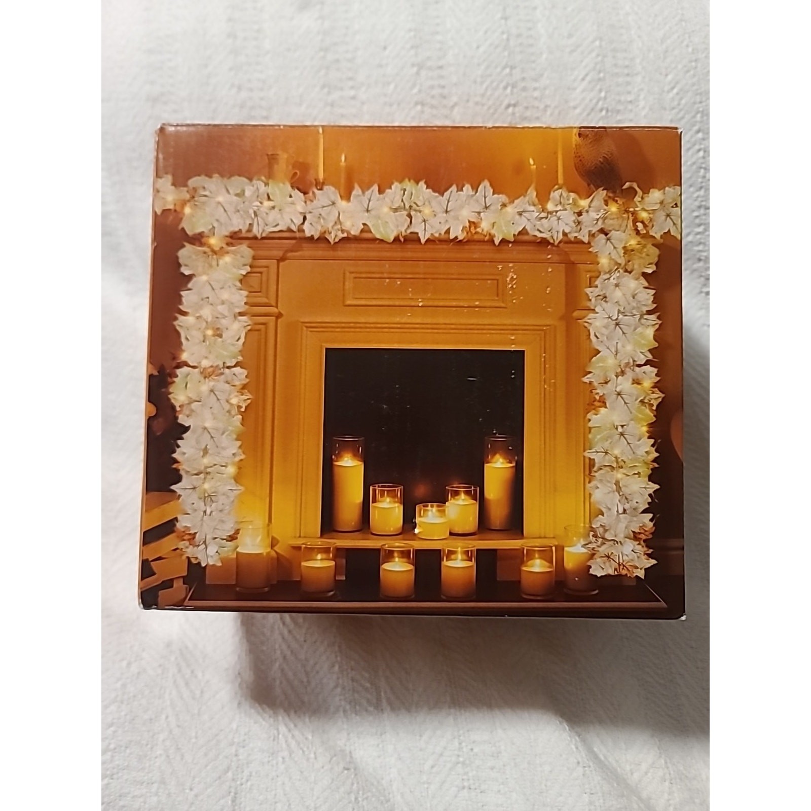 9ft Fall Decorations for Home Fall Garland with White Pumpkins Maple