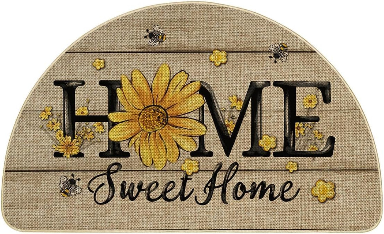 Bee Sunflower Daisy Home Sweet Home Summer Home Decor Low-Profile Switch Rug Doo