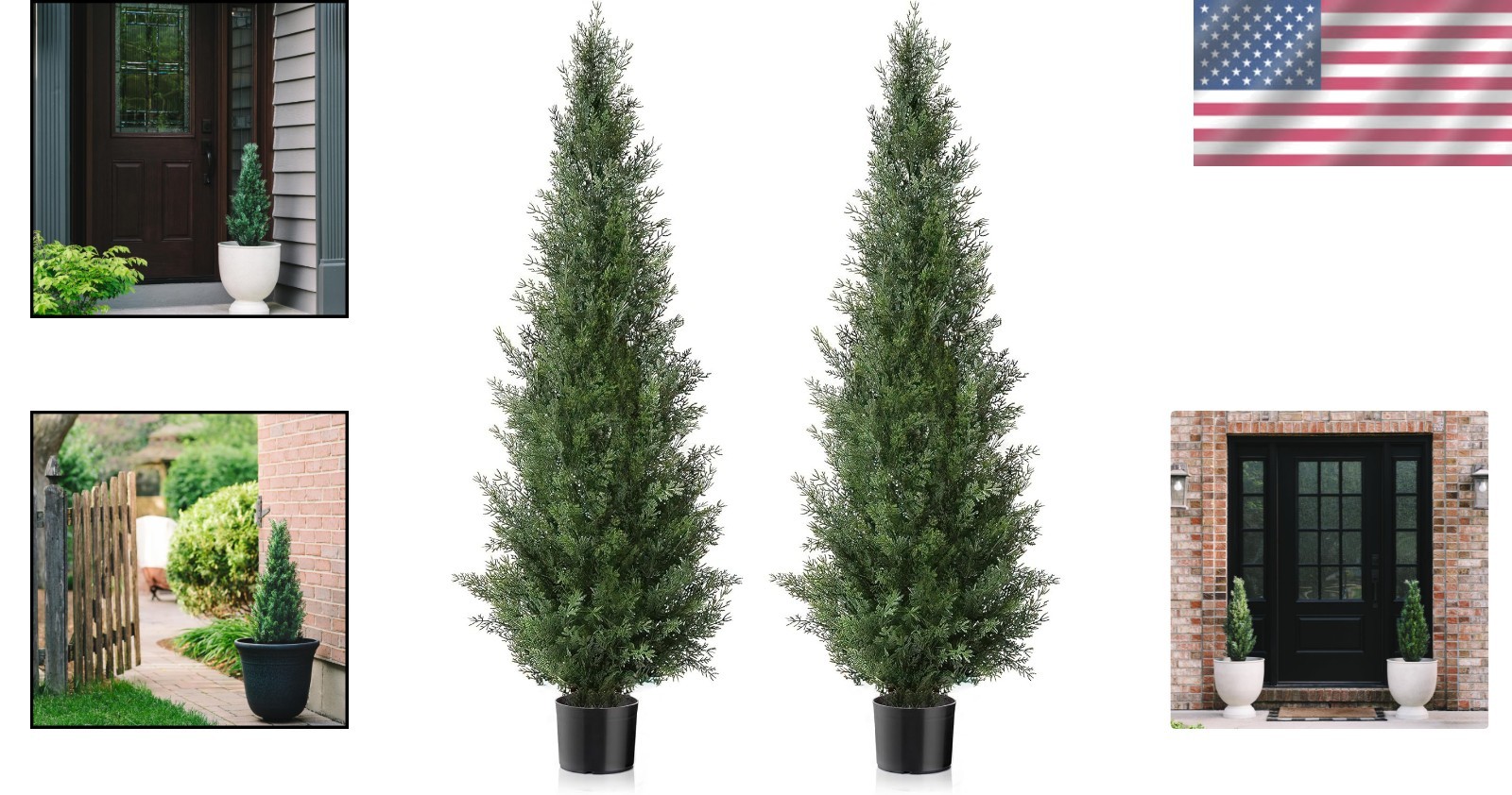 Set of 2 Pre-Potted 3 Feet Faux Cedar Trees – Perfect for Indoors & Outdoors