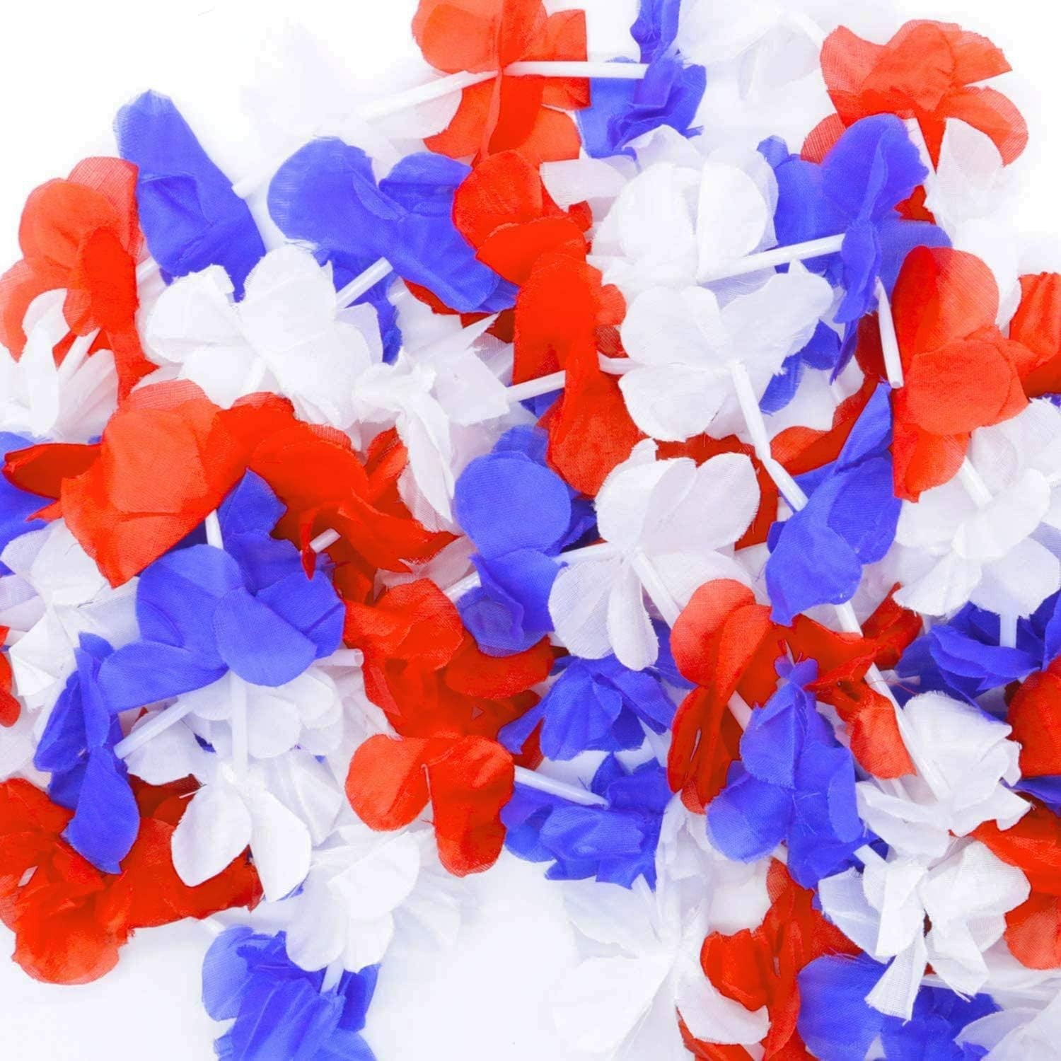 Red White and Blue Flower Leis, Memorial Day Decorations, 4th of July Memoria…