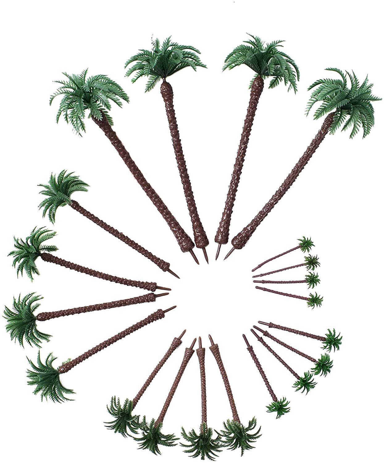 20 Pcs Model Palm Tree Miniature for Train Railway Scenery Diorama Cake Topper