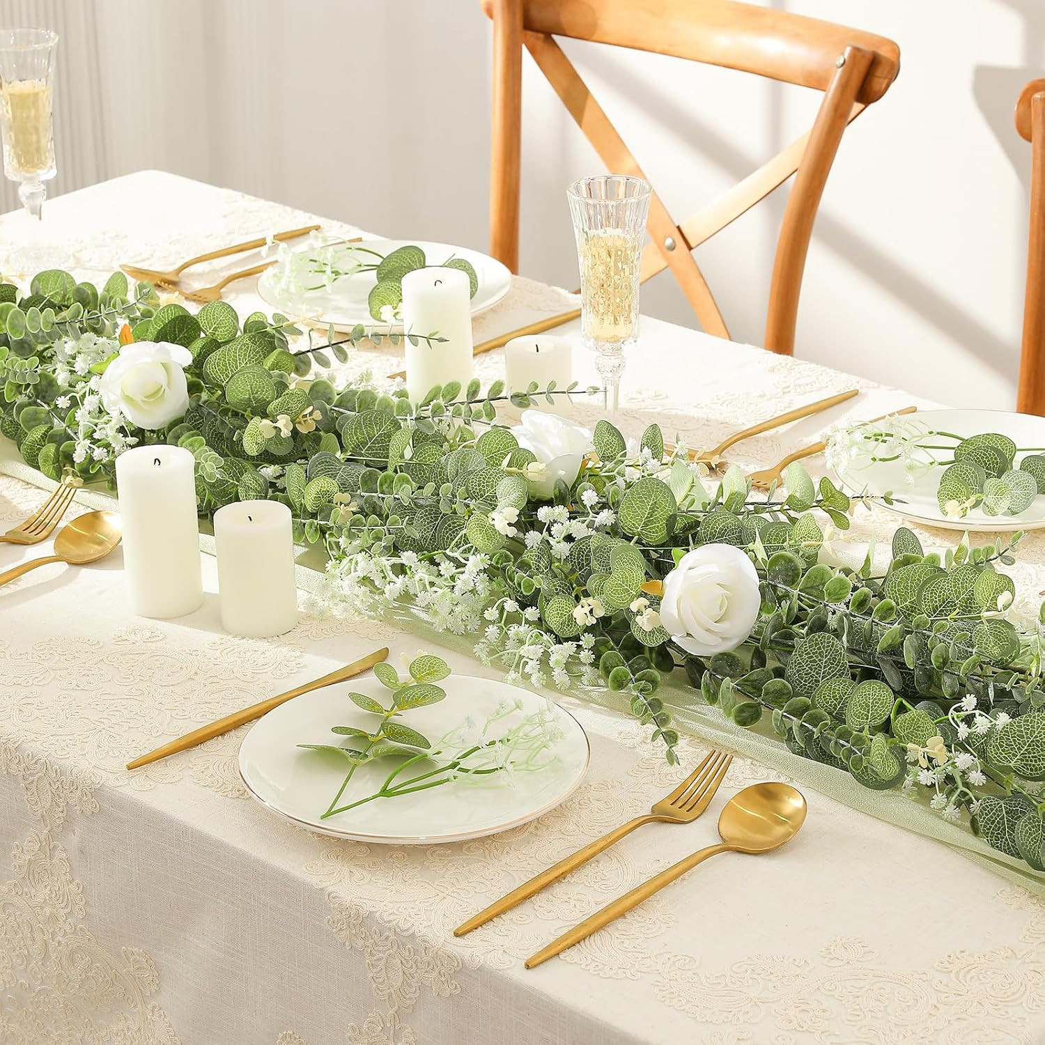 120 Pcs Mixed Eucalyptus Leaves Stems for Wedding & Home Decor