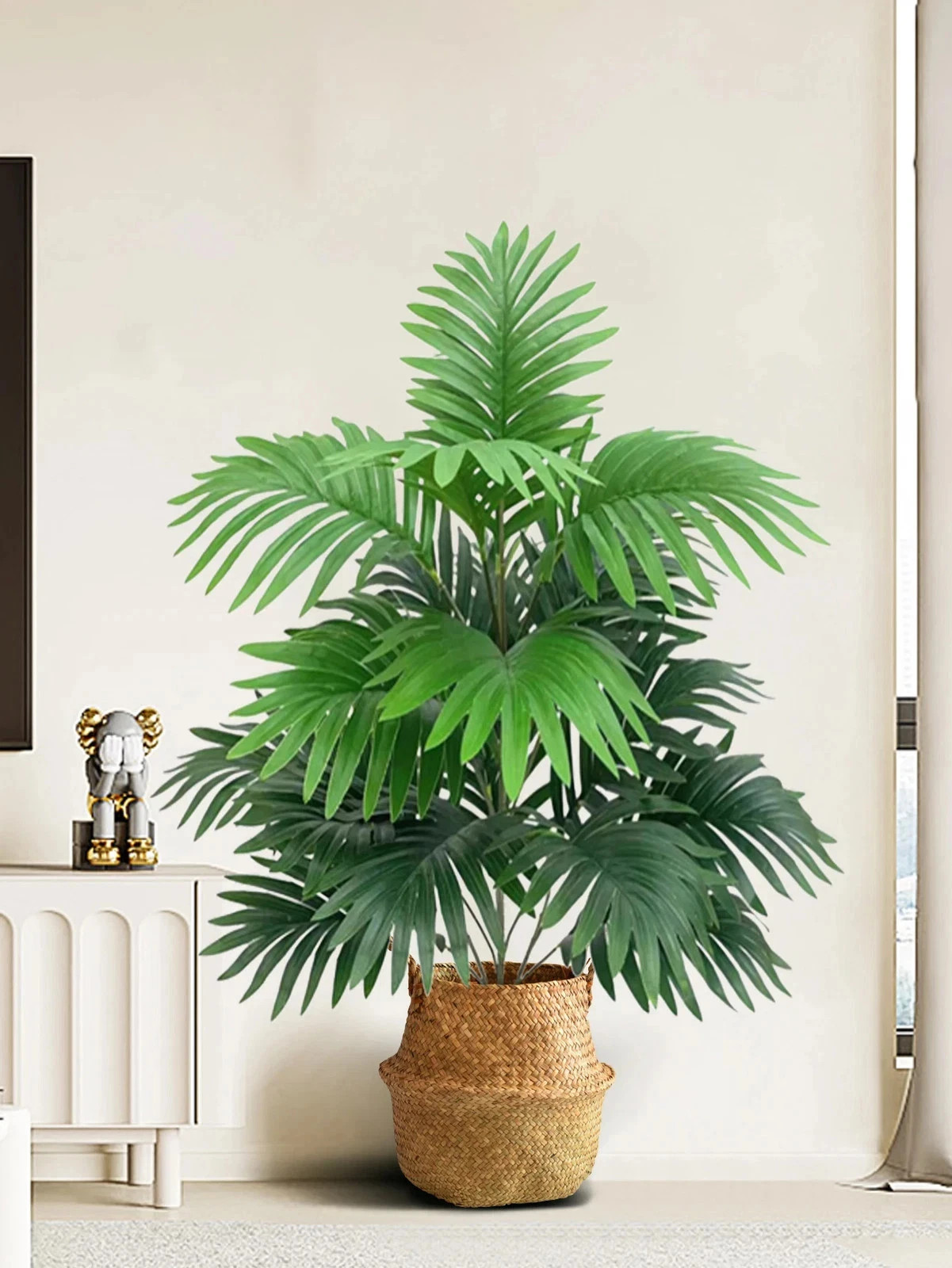 70-80cm Large Artificial Palm Tree Tropical Green Leaves Fake Plants Plastic…