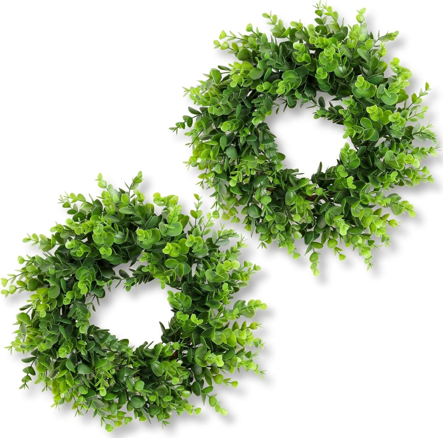 12″ Mini Boxwood Wreaths 2-Pack – Faux Greenery for Decorating | Modern Farmhous
