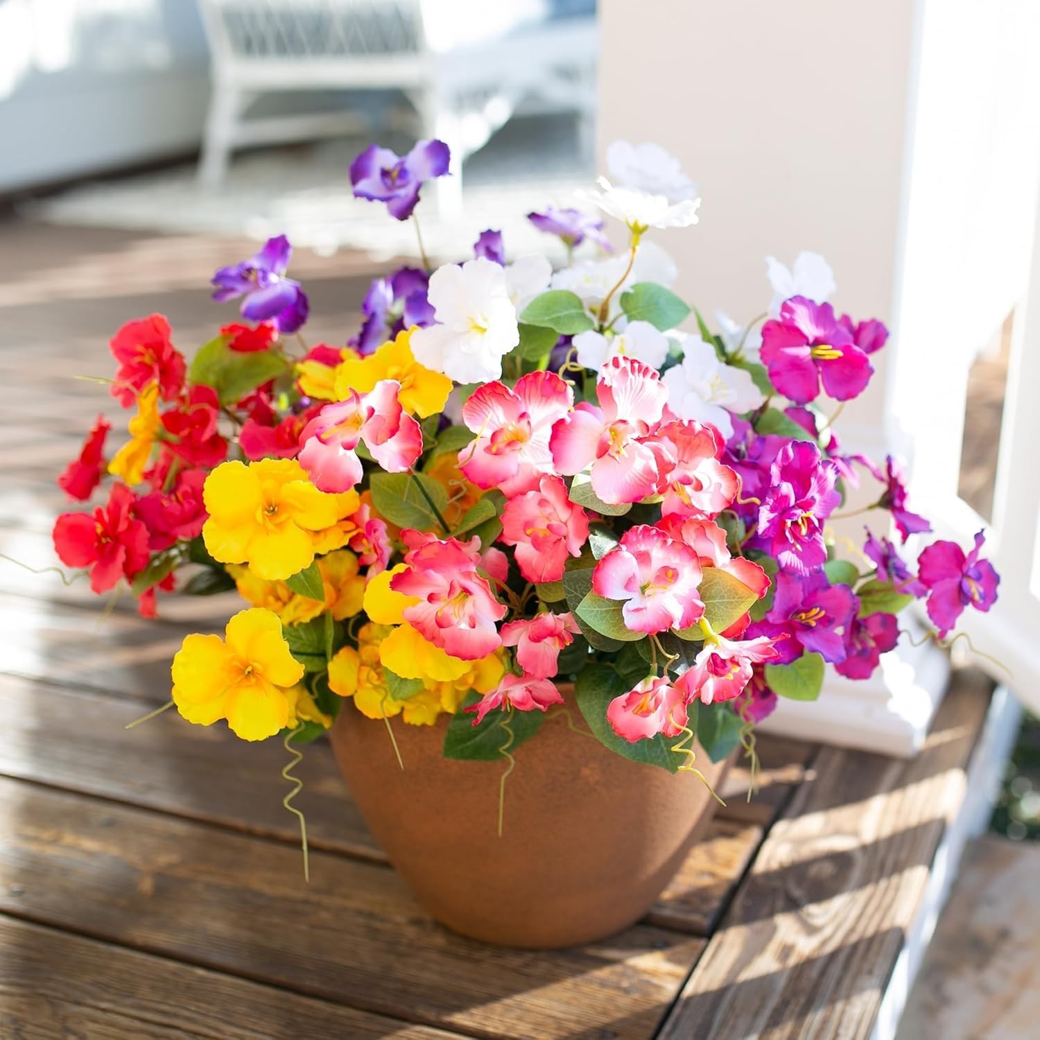 Hibiscus Artificial Flowers Plants for Outdoors Summer Decoration, 6 Bundles …