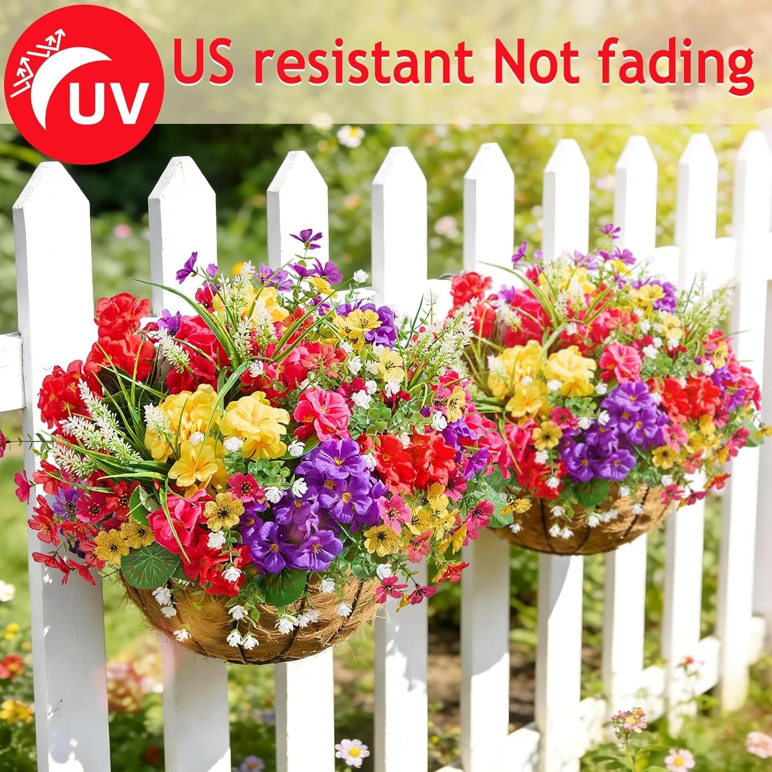Stunning 16 Bundle Silk Flowers: Adjustable and Weatherproof for Outdoors