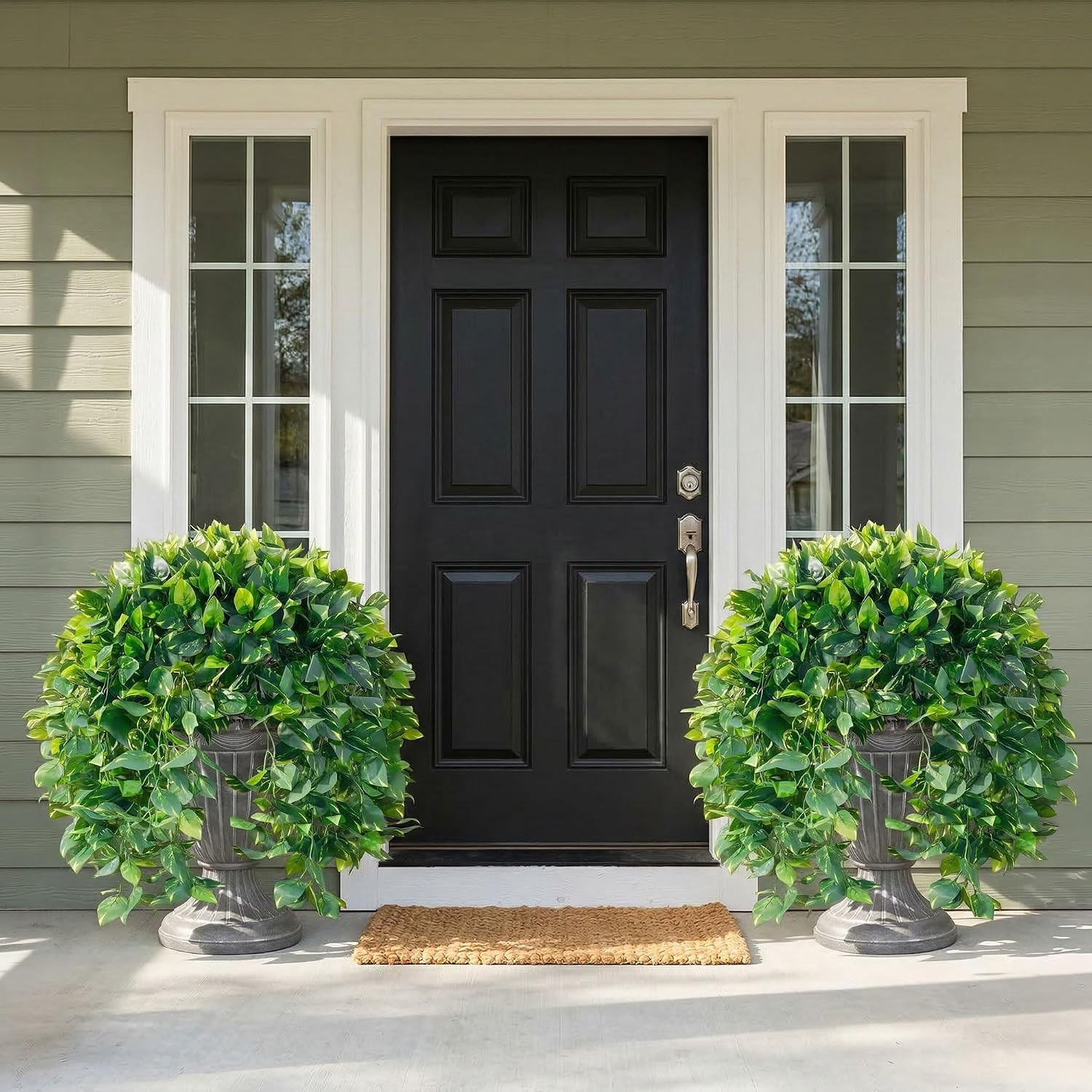Faux Outdoor Plants Fake Hanging Plants for Outdoors outside Decorations, 2 Pcs