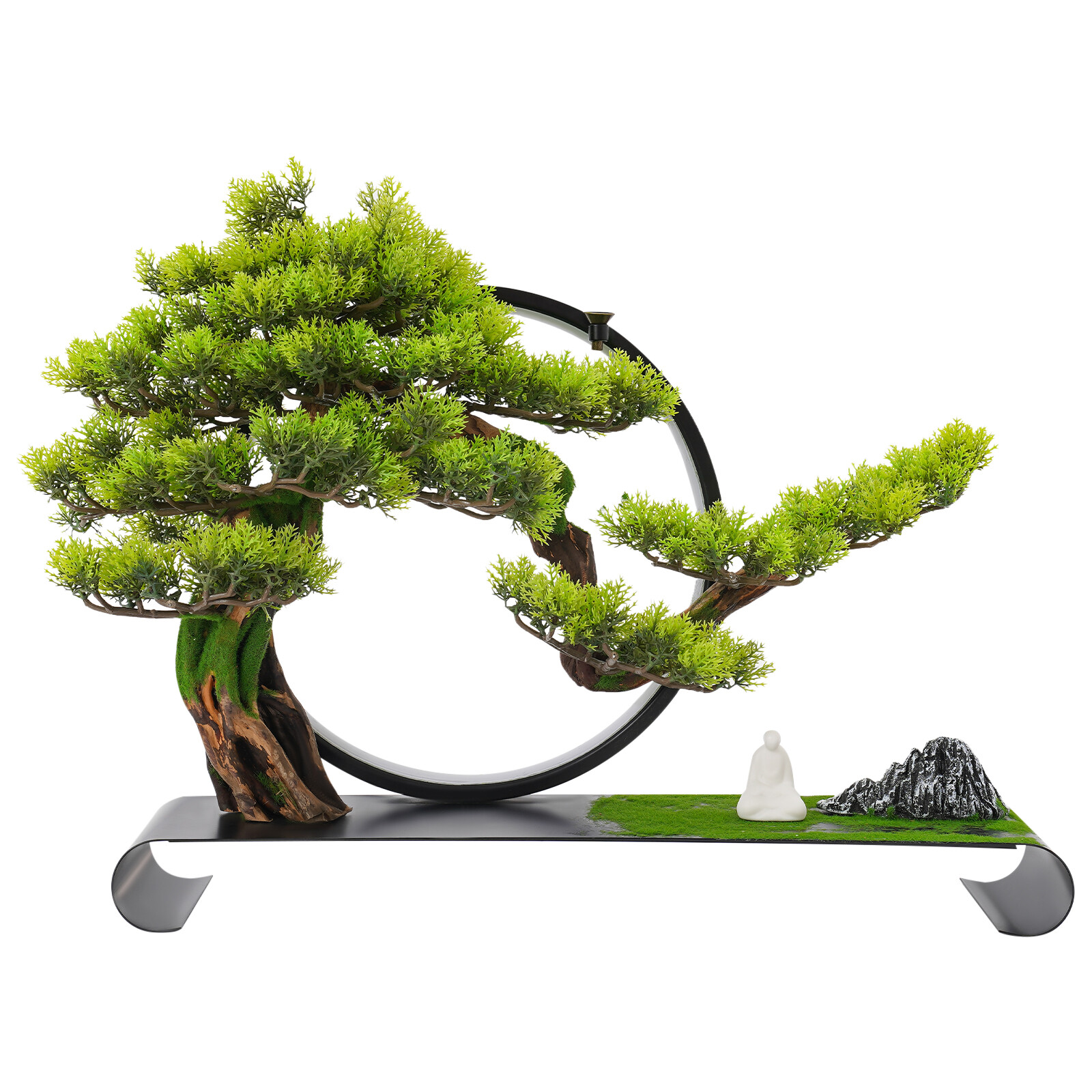 Zen Artificial Pine Tree with Lamp Rings Decoration for Backflow Incense 110V 8W