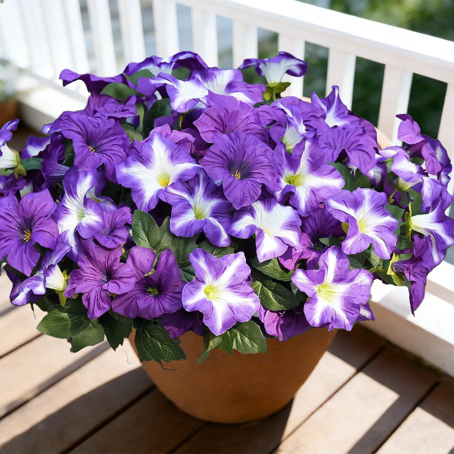 Autumn Artificial Flowers for Outdoors, UV Resistant Fake Morning Glory, Look…
