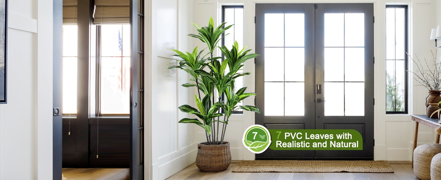 Dracaena Artificial Plant Indoor 5FT – Large Tropical Fake Tree with Lifelike