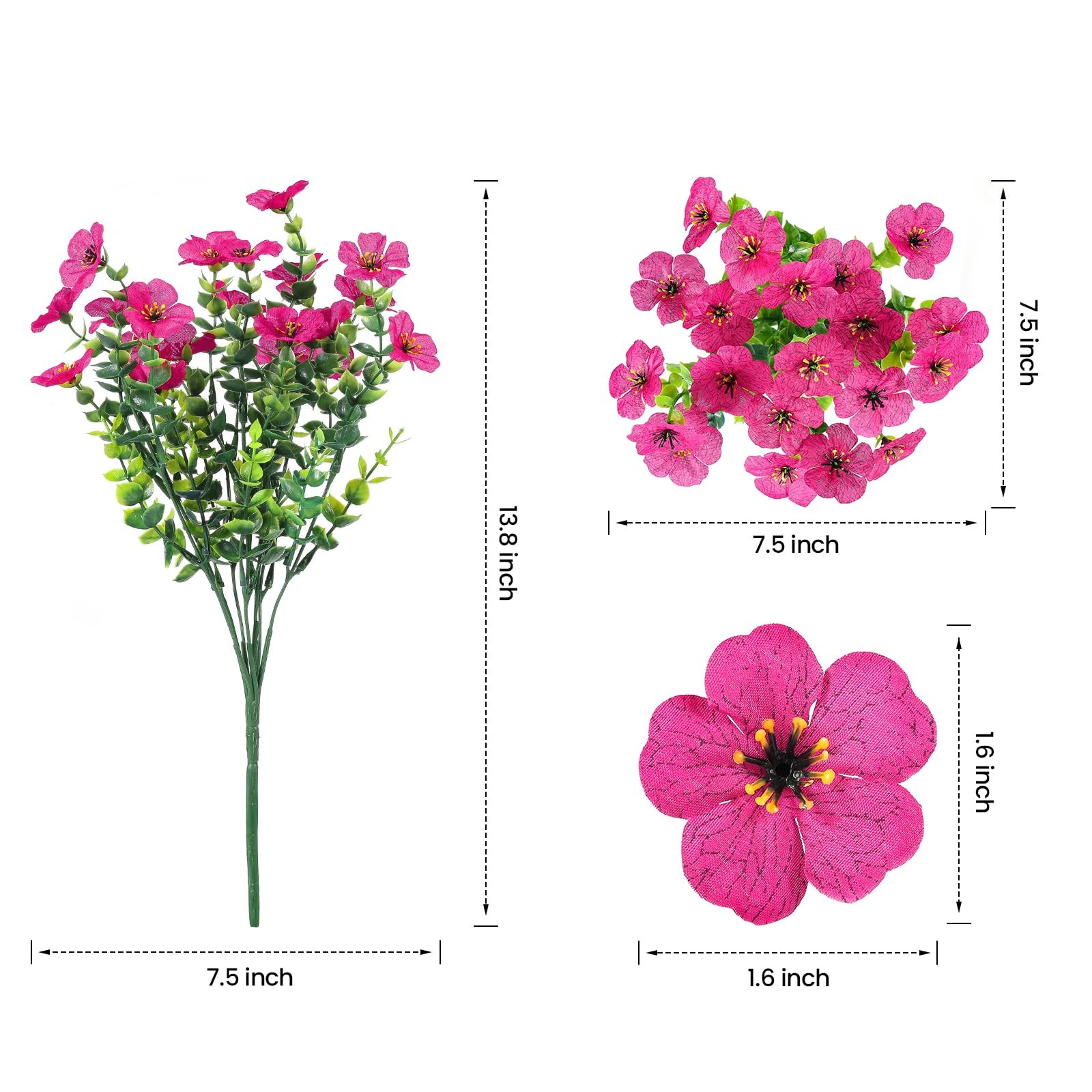 24 Bundles Artificial Flowers for Outdoor Indoor Garden Home Decoration, Look…