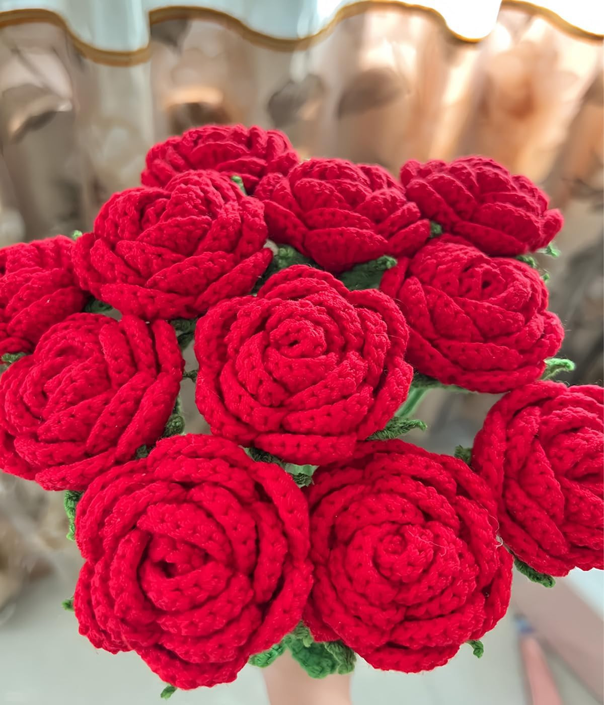 Crochet Flowers, DIY Crochet Roses Bouquet, Finished Handmade Flowers, Artificia