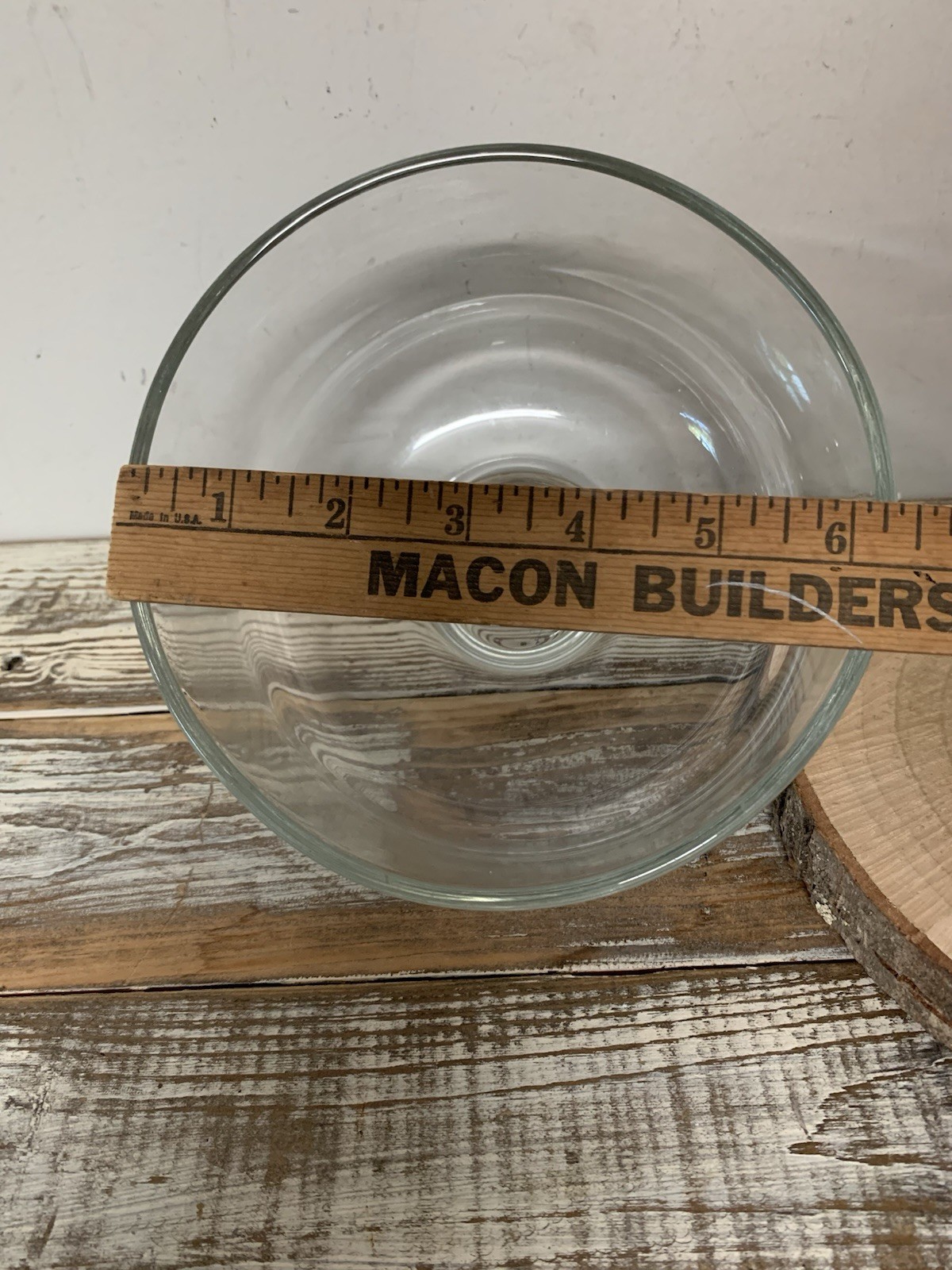 Rustic Style 2 Pc Cloche Set Rough Cut Tree Slab W/Glass Done 6.5” Tall