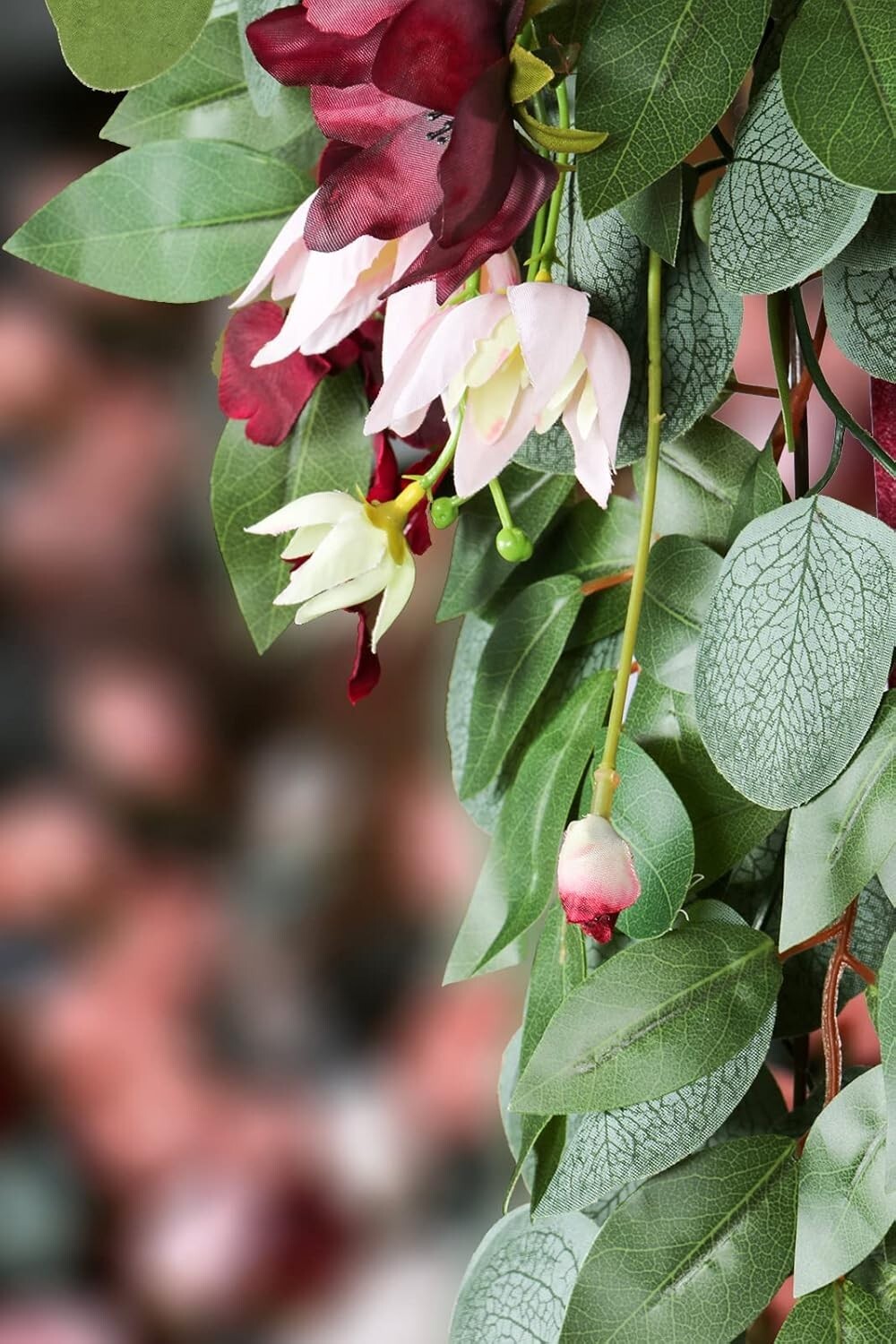 Arco de flores artificiales para boda con decoración de tela brillante de 7,9 m