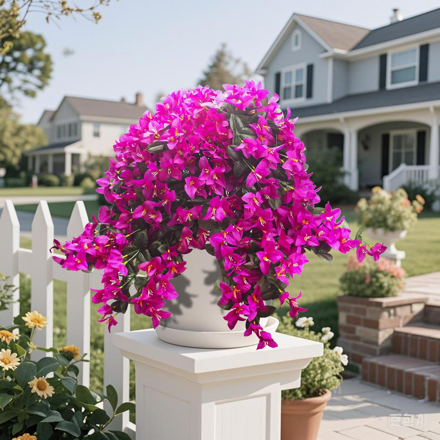 UV Resistant Faux Bougainvillea Vines – 4 Pcs Hanging Plants for Outdoors