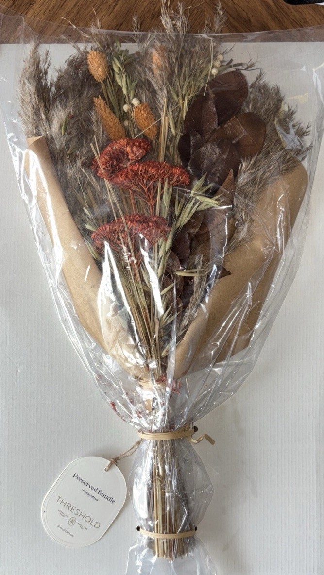 2 Fall Dried Flower Bouquet with Pampas Grass & Wheat Blend Preserved, Bundle ￼￼