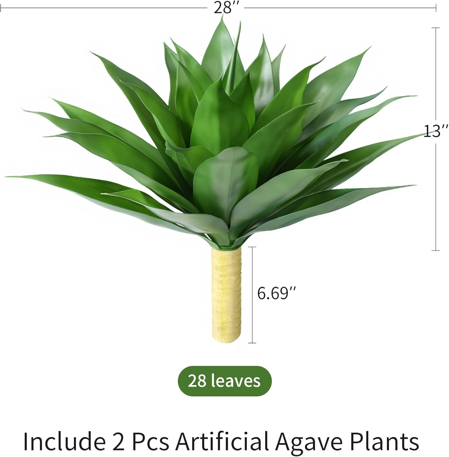 28″ UV Resistant Artificial Agave Plants – 2 PCS for Outdoor Decor