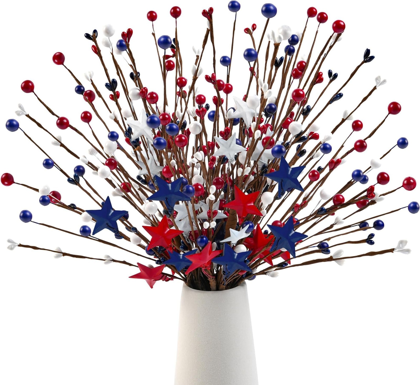 Childom 6 Pcs Red White and Blue Flowers Artificial for 4th of July Decoratio…