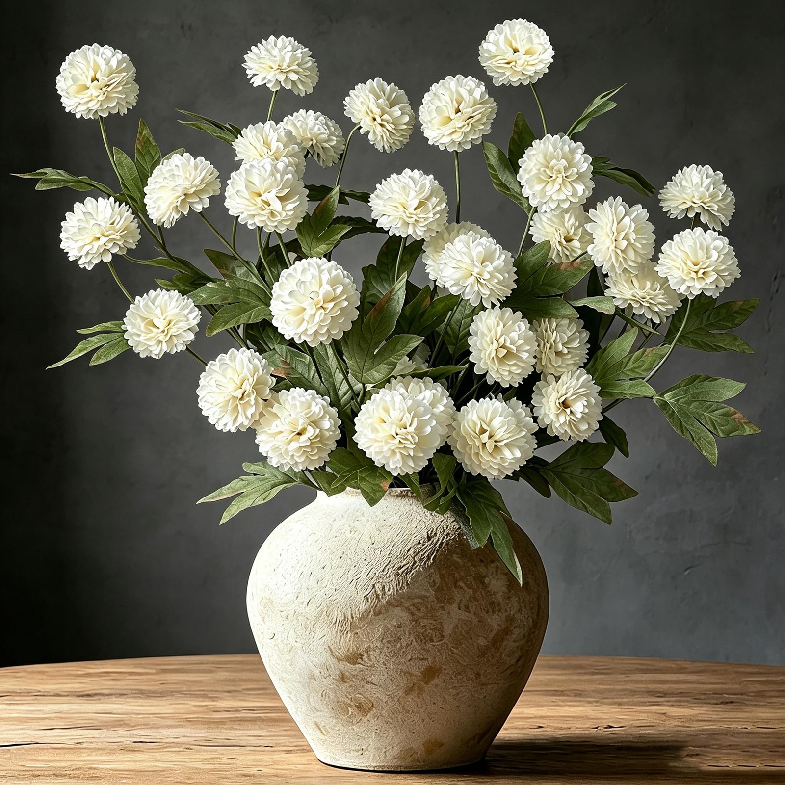 6PCS Long Stems Faux White Flowers Realistic Artificial Fall Flowers Indoor F…