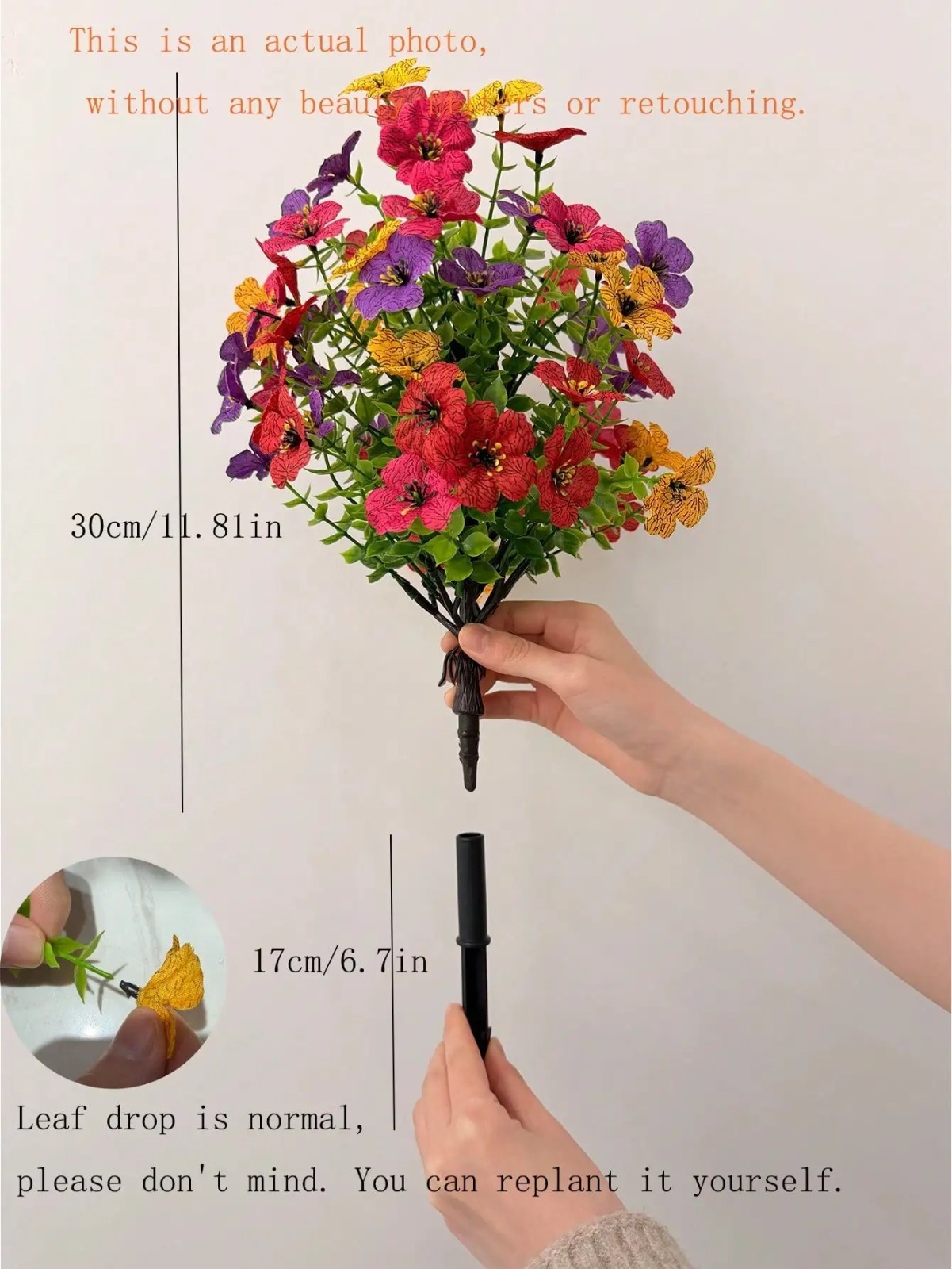 Artificial Violet Flowers with Ground Spike Fake Plants Garden Patio Yard Decor