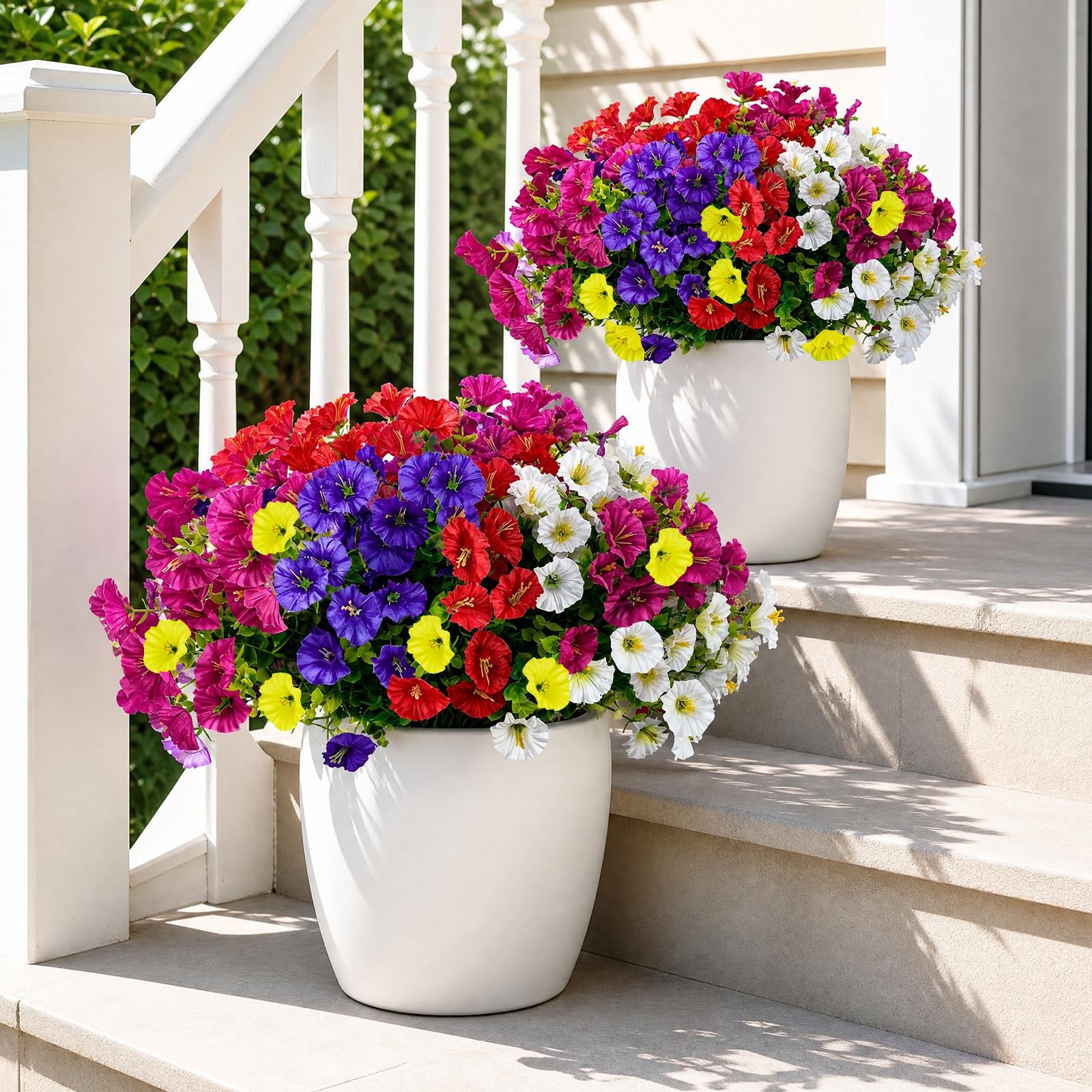 14 Pcs Artificial Petunias for Outdoors, UV Resistant Artificial Outdoor Plan…