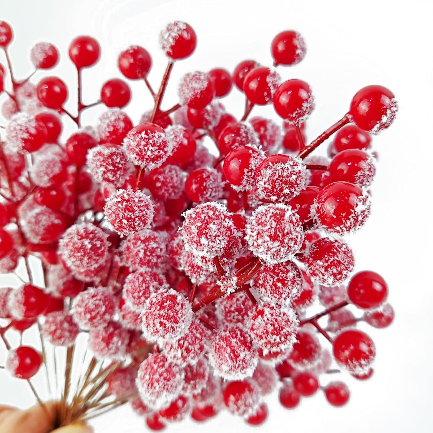 Artificial Holly Berry Stems for Holiday Decor